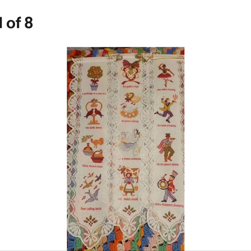 Avon 12 Days of Christmas Lace Hangings